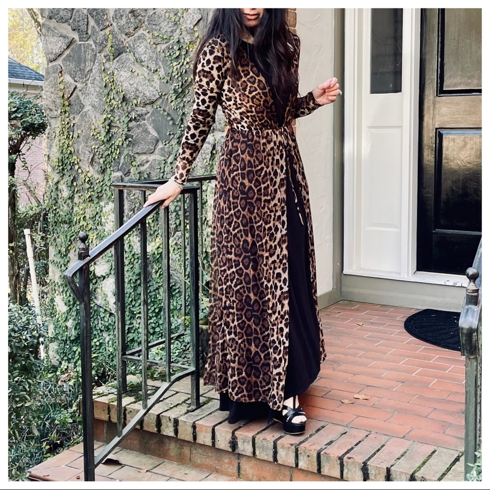 Fabulous Leopard print long kimono/duster - Picture 2 of 7